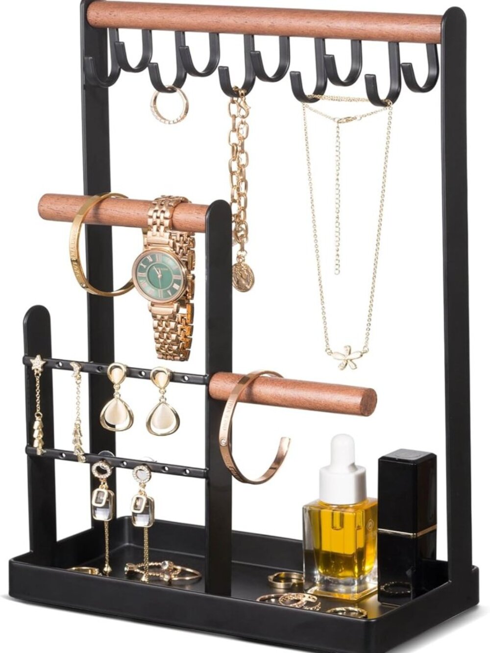Aesthetic Jewelry Organizer Stand for Necklaces & Earrings - Cute Dresser Decor